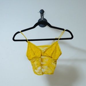Dynamite Lace Tank Bralette Mustard Yellow Size XS